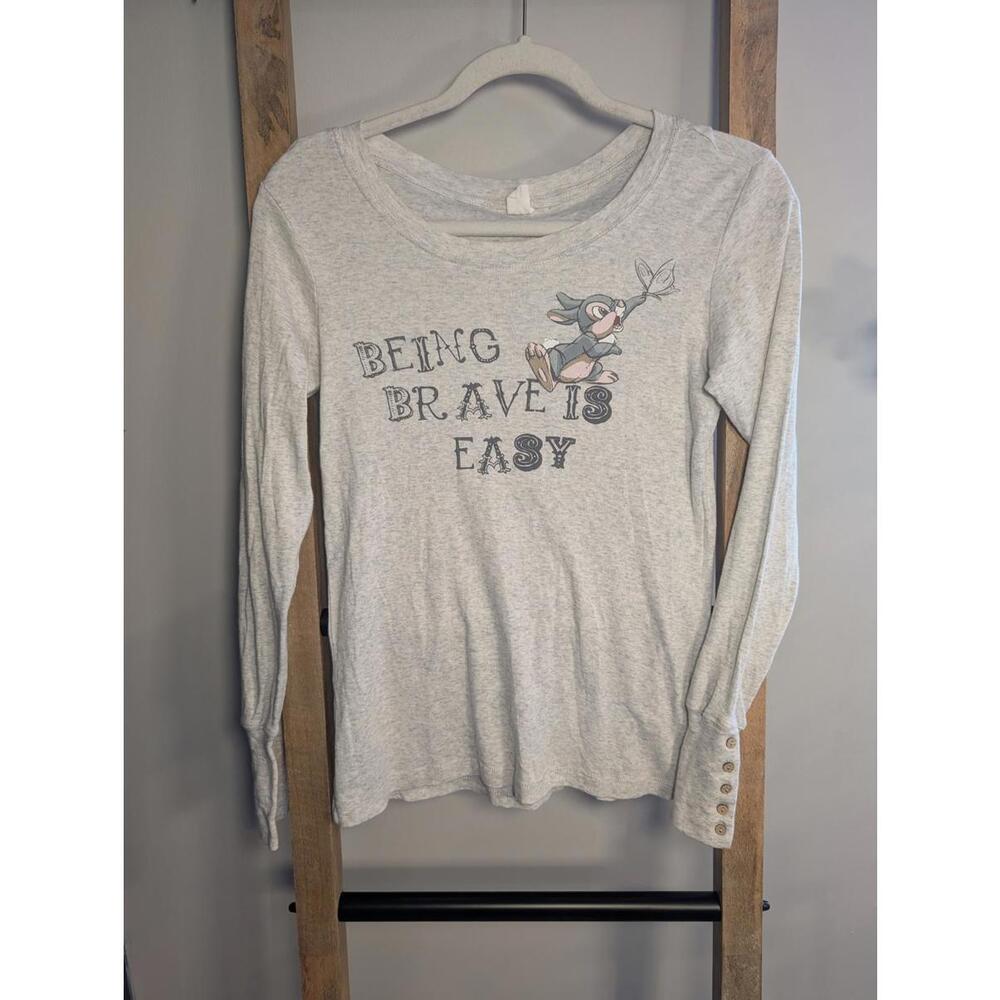 Disney Thumper Light Gray Long Sleeve Shirt Small